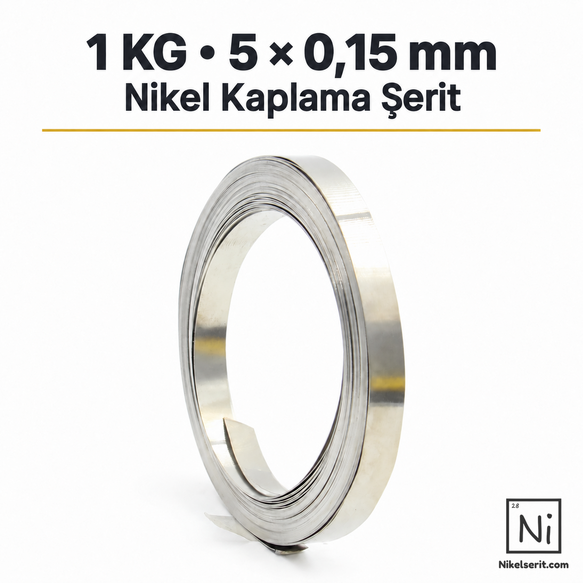 1 KG 5 × 0,15 mm Nikel Kaplama Şerit