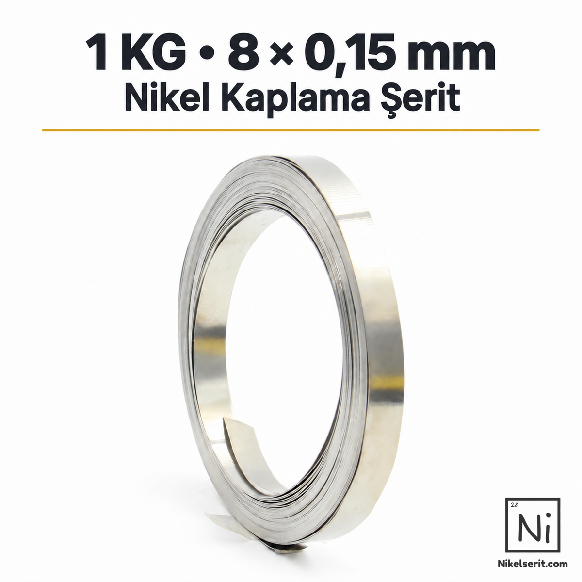 1 KG 8 × 0,15 mm Nikel Kaplama Şerit
