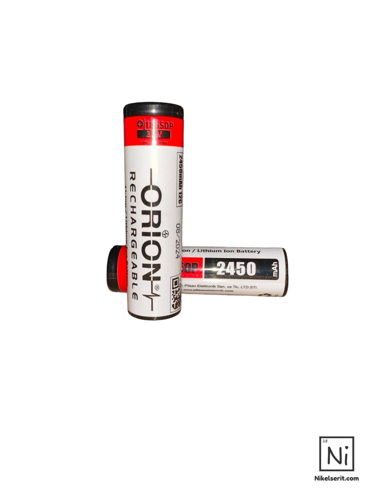 Orion 18650P 3.7V 2450 mAh 12C Li-ion Pil (MİN 100 ADET) (06/2026 ÜRETİM)