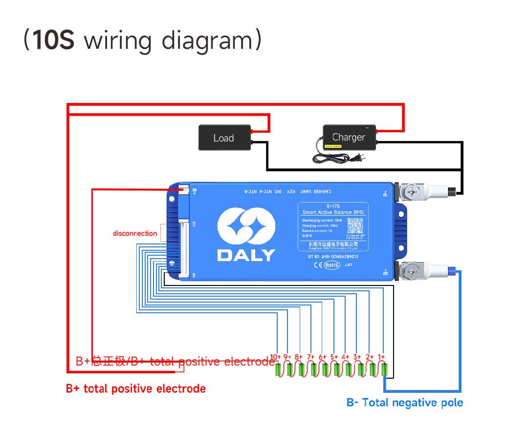 DALY Smart Blue BMS 40A 8~24S LiFePO4 8~20S Li-ion Batarya BMS