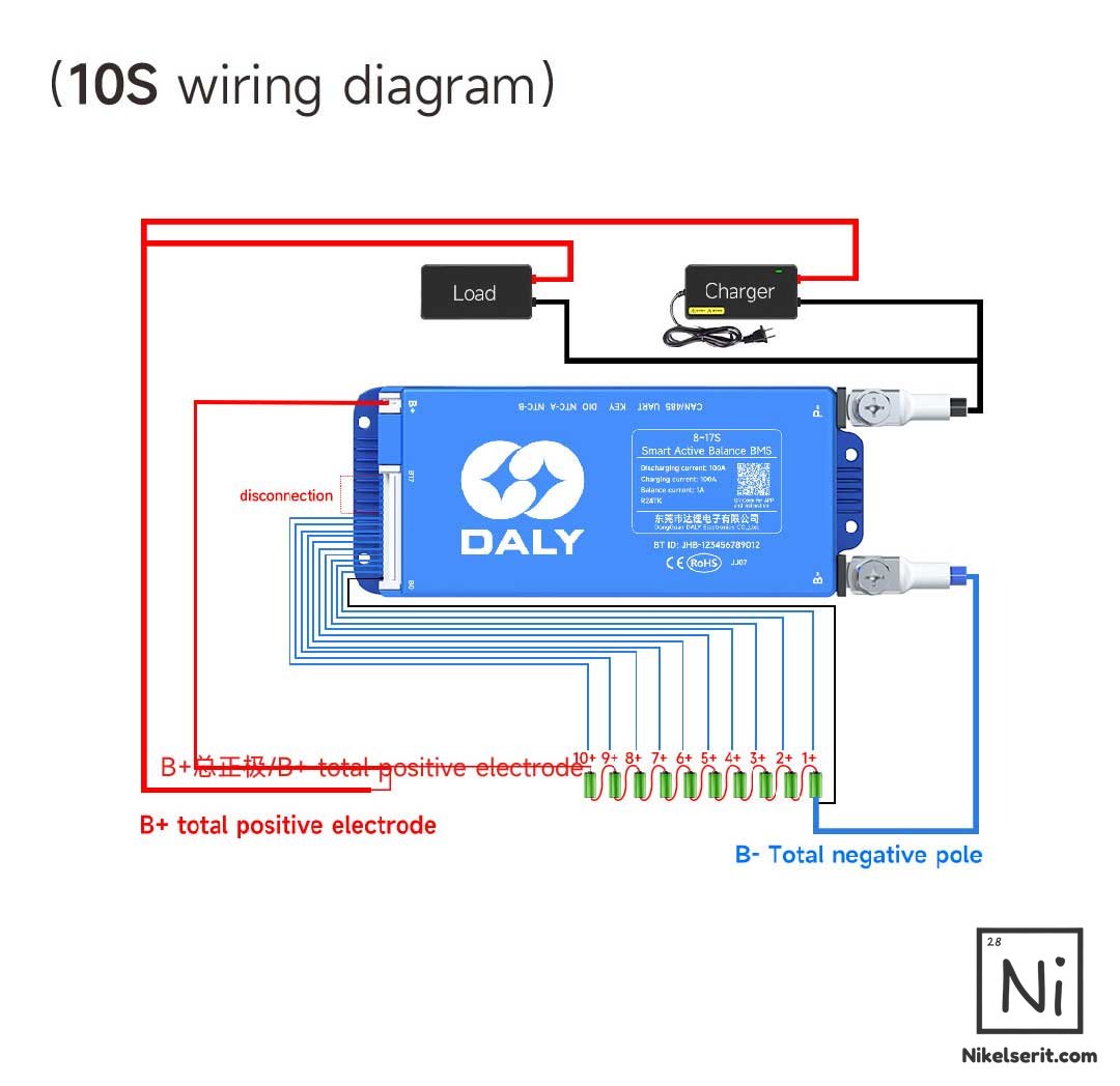 Smart Blue BMS 60A 8~24S LiFePO4 8~20S Li-ion Batarya BMS