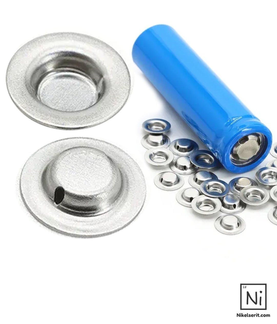18650 Li-ion Pil 9.5x6.0x2.0x0.3mm Pozitif Kutup Başı (50'Lİ PAKET)