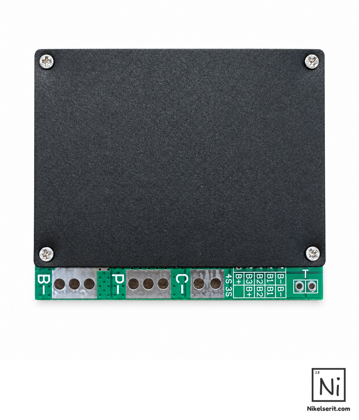 HX-3S-F100A 3S 100A balanslı BMS arka yüzü ve B-, P-, C- lehim bağlantıları
