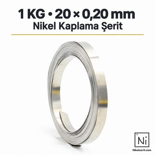 1 KG 20 × 0,20 mm Nikel Kaplama Şerit