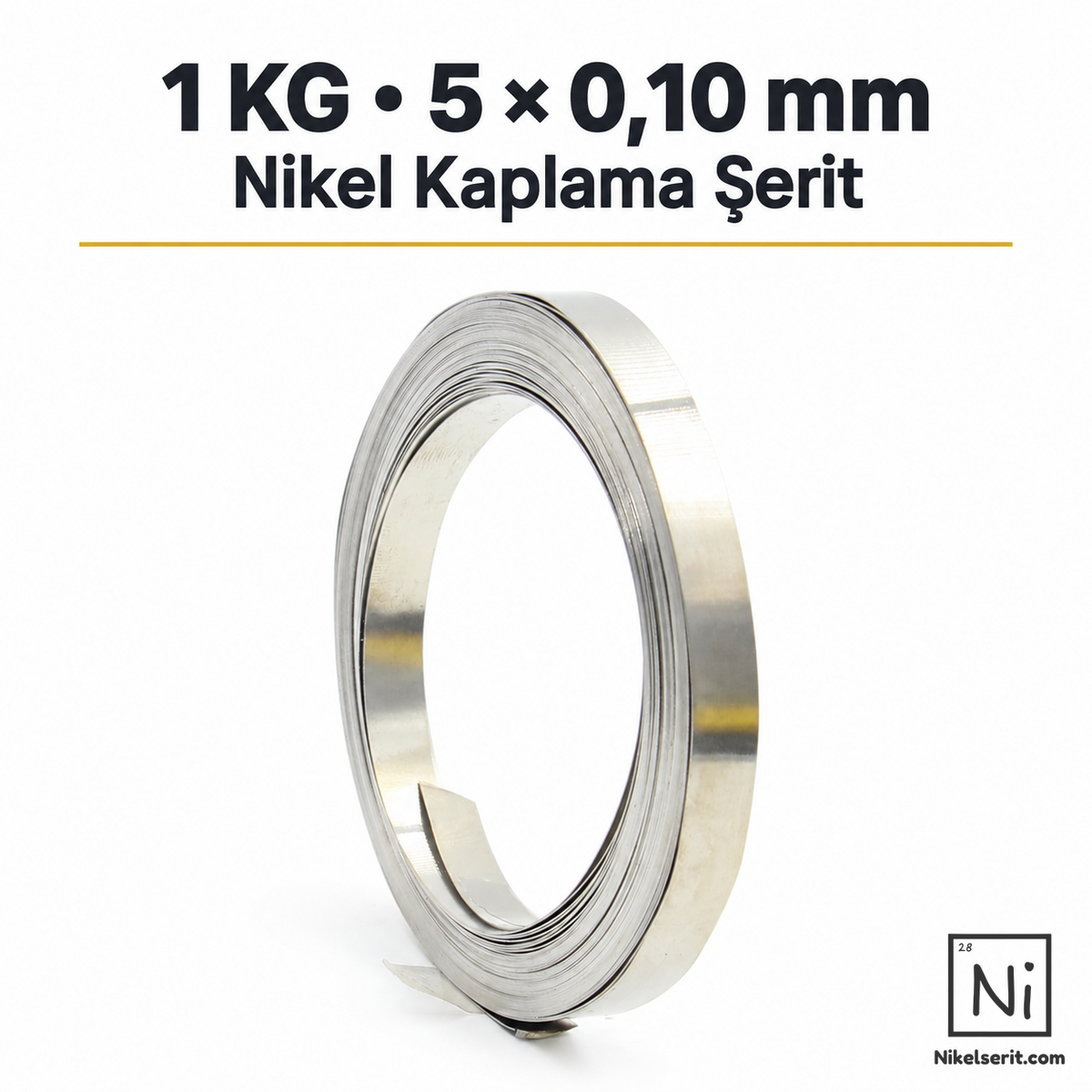 1 KG 5 × 0,10 mm Nikel Kaplama Şerit