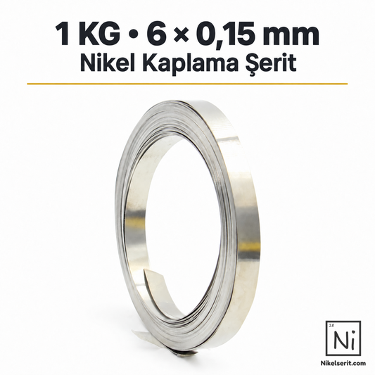 1 KG 6 × 0,15 mm Nikel Kaplama Şerit