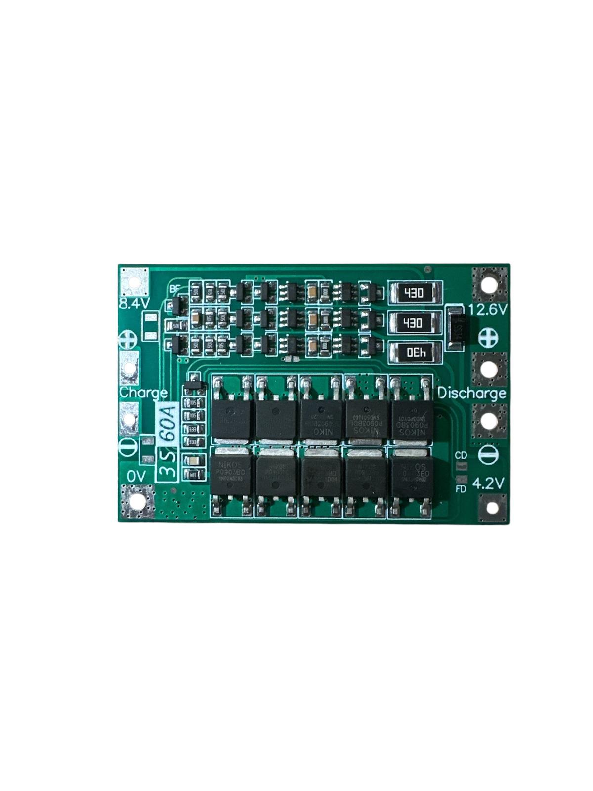 3S 60A (12.6V) BMS Balanslı Li-ion Pil Şarj Koruma Devresi