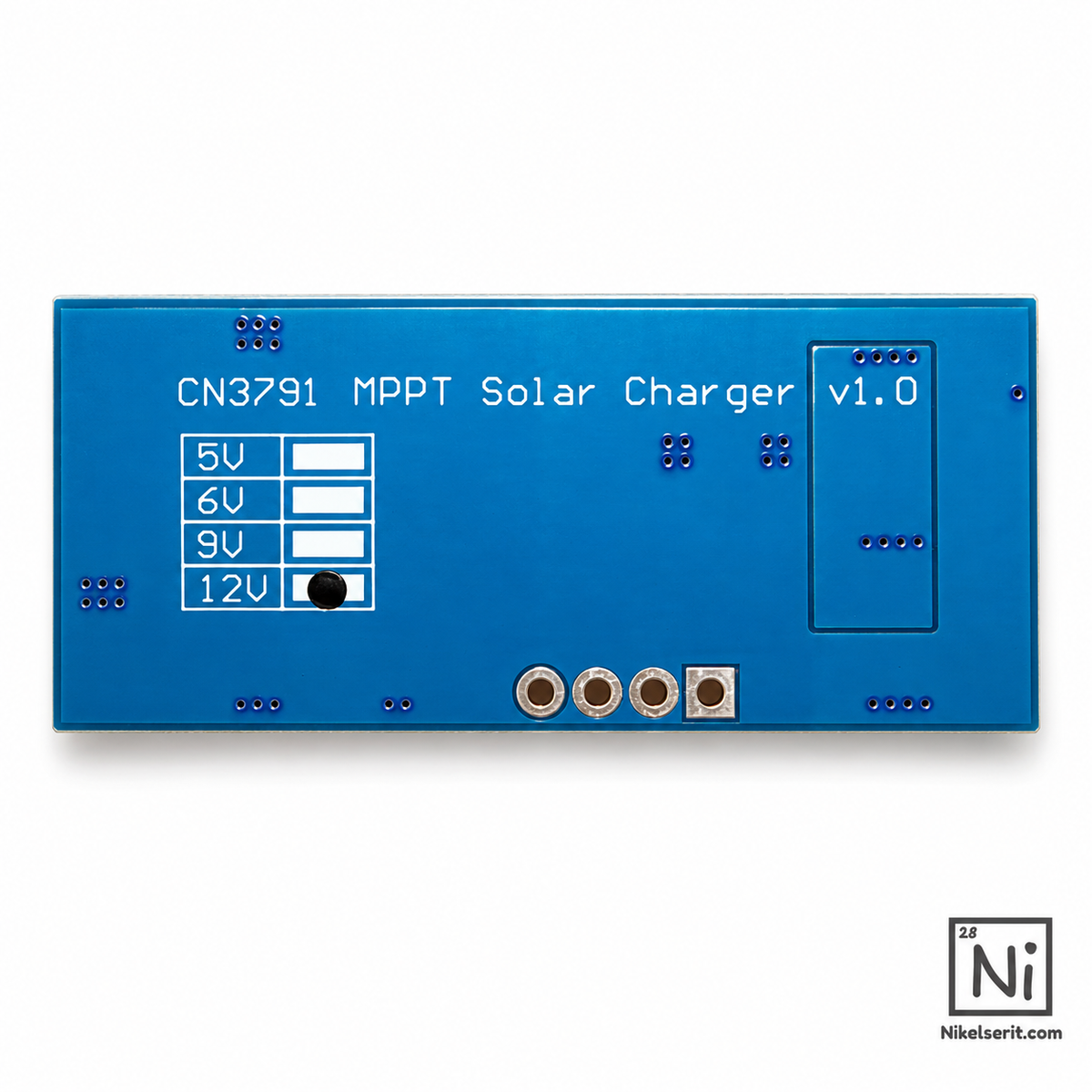 CN3791 MPPT solar şarj kartının 12V sürüm işaretli arka yüzü